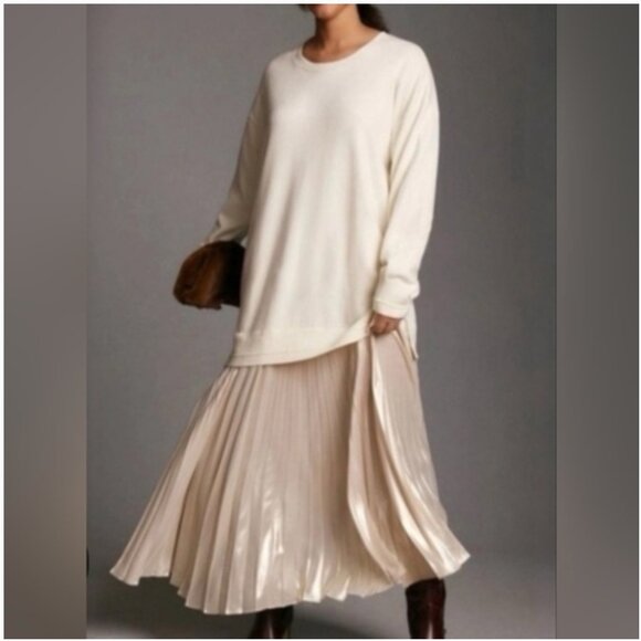 Anthropologie Pleated Sweater Maxi Dress size XL - Picture 1 of 11